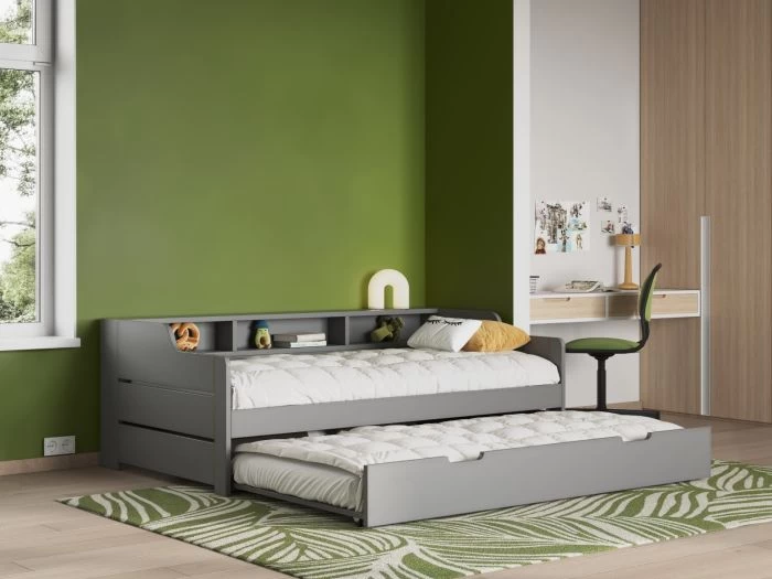 Noomi Enzo Day Bed With Trundle Grey