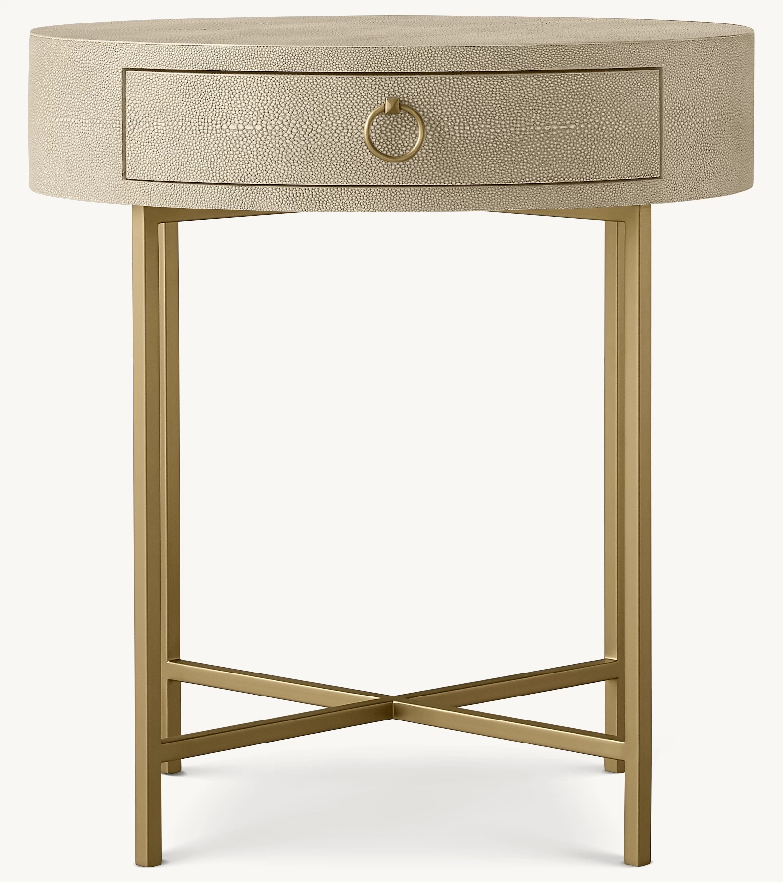Round Bedside Table With Metal Base